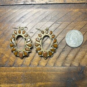 Target Gold and Brown Filigree Statement Earrings
